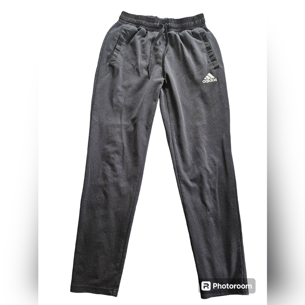 Adidas sz M medium track pants Joggers black sweat pants 👖